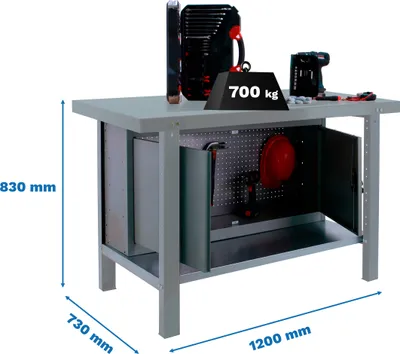 Obrázok produktu pre SIMONWORK BT6 PRO METAL CABINET 1200 CINZA pracovný stôl s parafusmi