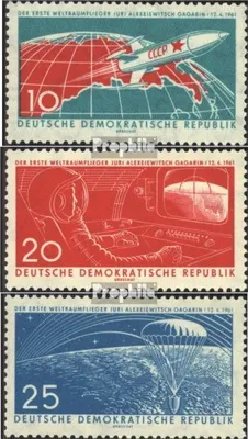 Produktbild von Briefmarken DDR 1961 Mi 822-824 (kompl.Ausgabe) postfrisch Erster bemannter Weltraumschiff