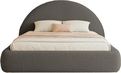 Produktbild von FEDVE Polsterbett SCAFA aus Bouclé-Stoff 160x200 cm, Taupe