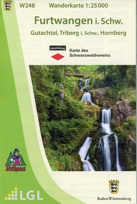 Obrázek produktu pro W248 Wanderkarte 1:25 000 Furtwangen i. Schw.: Gutachtal, Triberg i. Schw., Hornberg