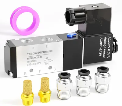 Magnetventil 4V210-08 220V 1/4" BSP Einzelspule 2/5-Wege
