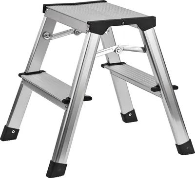 Alu Klapptritt Haushaltsleiter Stehleiter 2x2 Stufen max 150 kg max Steighöhe 40,5 cm Klappleiter Minileiter Tritt Sprosse Trittbock Stufenleiter Garage Wohnmobil Wohnwagen LKW 927280 17203 4031765172035 Stabilo-Fachmarkt.de Dema