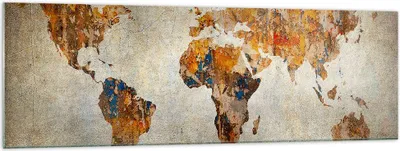 Produktbild von Bilder auf glas - Welt Karte Kontinente Geographie - 160x50cm - Glasbilder - Wandbilder - Kunstdruck - zum Aufhängen bereit - Wanddekoration aus Glas - Glas Bilder - Wandbild auf Glas - GAB160x50-2783