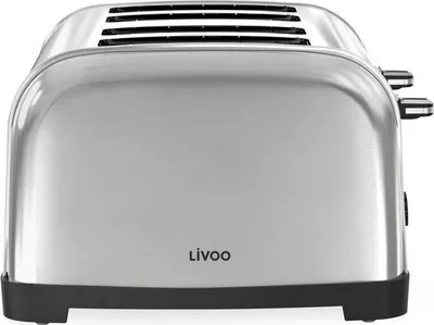 Zdjęcie produktu dla Toster 4-kromkowy LIVOO DOD197, 1700 W, 2 Termostaty, 7 Poziomów, Stal Nierdzewna, Funkcja Rozmrażania i Podgrzewania