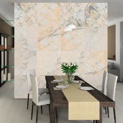 Produktbild von PURO TAPETE - Realistische Tapete ohne Rapport und Versatz 10m Vlies Tapetenrolle Wandtapete modern design Fototapete - Marmor Steinoptik Mosaik beige f-A-0390-j-b