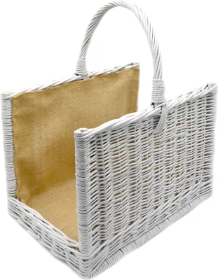 Produktbild von MyBer® Kaminholzkorb Weidenkorb Korb Tragekorb für Holz verstärkt geflochten mit Jute K12-205-WJ-G
