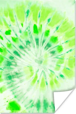 Produktbild von MuchoWow® Poster Krawattenfärbung - Grün - Spirale 120x180 cm - Kunstposter