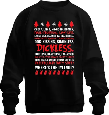 Produktbild von WHERES THE TYLENOL Christmas Ugly Sweater Schöne Bescherung Griswold Uni Sweatshirt Pullover, Schwarz, S