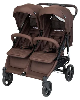 Immagine prodotto di Passeggino gemellare BabyTrold OS2 Chocolate, regolabile, ruote anti-foratura