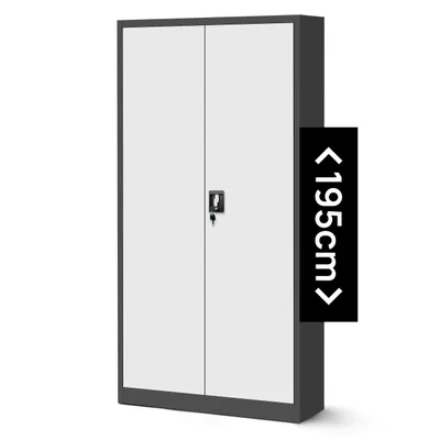 Immagine prodotto di Armadio per archiviazione Armadio per ufficio Armadio in acciaio bianco antracite 195x90x40