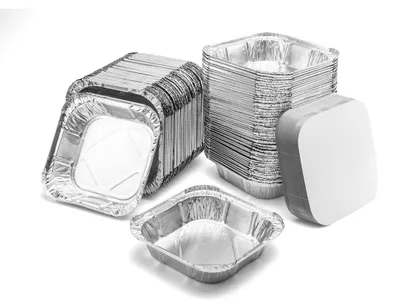 Immagine prodotto di Vaschette monouso in alluminio con coperchio - 500 ml - 100 pezzi - Per alimenti