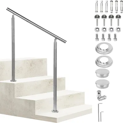Obrázek produktu pro Bettizia zábradlí z nerezové oceli zábradlí pro balkonové schody vnitřní a venkovní 160cm (0 příčných vzpěr)