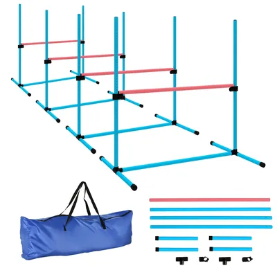 Obrázek produktu pro Kompletní sada pro agility trénink pro psy, skládající se ze 4 dílů | Barva: Modrá | Rozměry: 65 x 99 x 94 cm