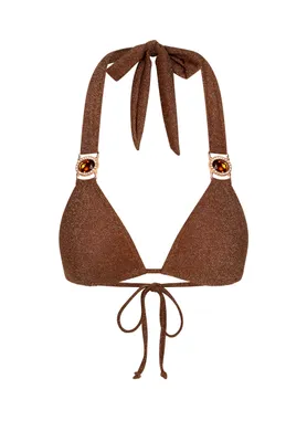 Produktbild von Moda Minx Bikinioberteil Lumiere Amour Triangle mit tollem Steinbesatz Caramel M