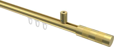 Produktbild von Interdeco Innenlaufstange / Gardinenstange mit Innenlauf Messing-Optik, Typ Sonius Mavell (Zylinder Bicolor) Deckenmontage, 20 mm Ø 1-läufig, 160 cm