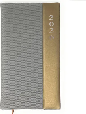 Produktbild von Taschenkalender 2026 A6 + Lang - Softtouch Oberfläche, 1 Woche 2 Seiten | Kompakter DIN A6 Kalender in Lang (10,5 x 17,8 cm )  | Buchkalender 2026 a6 (Silber / Grau)
