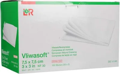 Productafbeelding van Vliwasoft wondverband, niet-klevend, 7,5x7,5 cm, 50 stuks per verpakking