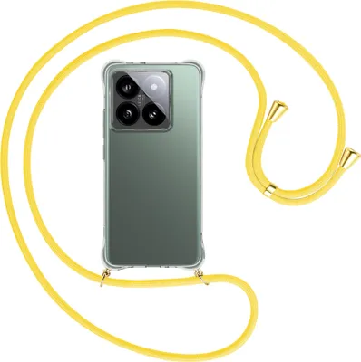 Produktbild von Handykette Backcover-Schutzhülle mit Band (Metall goldfarben) für Xiaomi 14T Pro 5G - gelb
