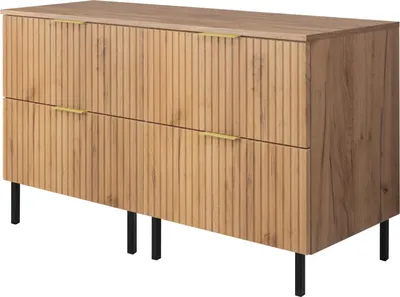 Zdjęcie produktu dla Szafka podumywalkowa, biały mat, 120 (2 x 60) x 77 x 46 cm, złoty uchwyt, czarne nogi + blat