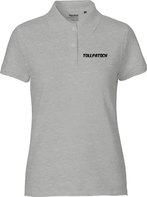 Produktbild von Huuraa Damen Polo Shirt Tollpatsch Schriftzug L Sport Grey Bio Baumwolle Fairtrade Poloshirt Geschenkidee