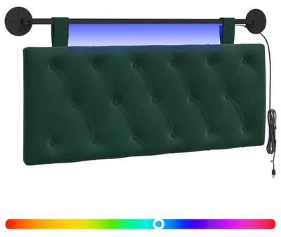 Produktbild von Hängendes Kopfteil Mit LED Licht Dunkelgrün Samt