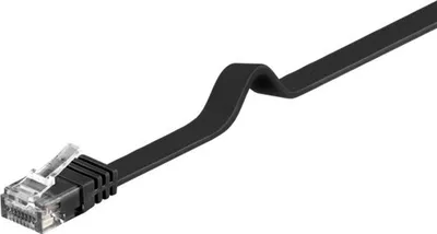 Image de 10X Goobay 95384 Câble patch plat CAT 6, U/UTP, noir, 2 m - Matériau cuivre
