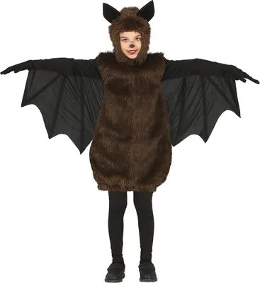 Produktbild von Fledermaus Kostüm Mit Ohren Und Flügeln Für Kinder Halloween Tier Outfit Mit Kapuze Für Gruselige Nächte Perfekt Für Abenteuer Und Spukgeschichten Spaß, Größe: 140/146 Farbe: Schwarz