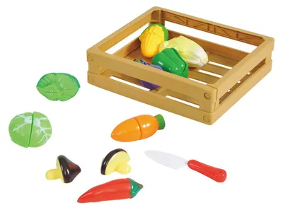 Obrázok produktu pre Sada Playgo – krájateľné hračkárske ovocie a zelenina v krabici – 11 kusov.