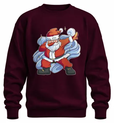 Productafbeelding van Dabbing Kerstman - Kerstmis, kerstcadeau, kersttrui, uni, bordeauxrood, maat M