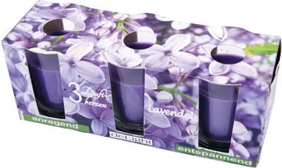 Immagine prodotto di Candele profumate Classic 3-pack in un barattolo, lunga durata di combustione e profumo piacevole (lavanda)