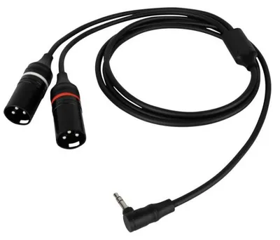Productafbeelding van FL118 - Stereo-miniklinkconnector, rechte hoek, voor aansluiting op 2 XLR/M 3-polige connectoren