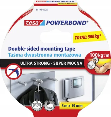 Obrázek produktu pro TESA ULTRA STRONG Oboustranná pěnová montážní páska 5 m x 19 mm
