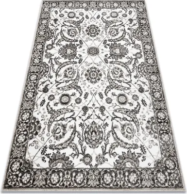 Zdjęcie produktu dla Dywan MATEO 8037/944 Klasyczny ramka, kwiaty - strukturalny szary / beż beżowy 180x270 cm