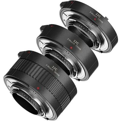 Produktbild von JJC AF Makro Zwischenringe Set 12MM 20MM 36MM für Nikon F Mount D850 D780 D750 D3500 D5600 D7500 D5500 D810 DSLR Kameras Zwischenringsatz
