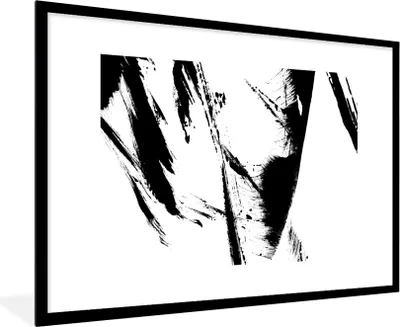 Produktbild von MuchoWow® Gerahmtes Poster Farbe - Schwarz - Abstrakt 90x60 cm - Poster mit Schwarzem Bilderrahmen Wandposter Rahmen Foto Bilder - Wanddekoration - Fotos