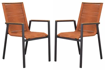 Produktbild von 2er Set Dining Stapelsessel Alicante Rope terracotta Aluminium