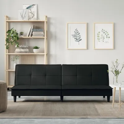 Produktbild von Möbel Schlafsofa Schwarz Stoff - Klassische Sofas 351915