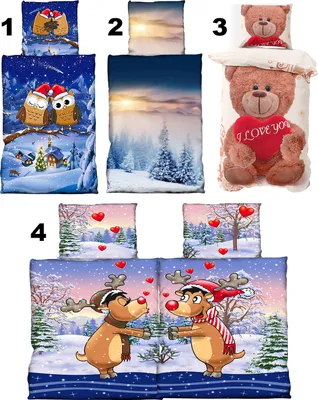 Produktbild von Winter Bettwäsche 135x200 cm Thermofleece flauschig kuschelig warm Weinachten 2-4 tlg, Motiv:1, Anzahl an Teilen:2 - teilig