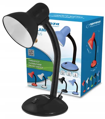 Produktbild von Esperanza BIURKOWA Schreibtischlampe E27 flexibel schwarz
