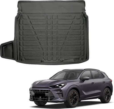 Image de Tapis De Coffre Sur Mesure Pour Cupra Terramar Depuis 2024, Noir, Antidérapant, Bord Haut, Toutes Saisons