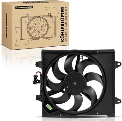 Imagen del producto de Radiador de motor, modelo Frankberg 1x, con ventilador de un solo flujo y marco para ventilador, compatible con: Fiat 500, 312, 500 C, 312; Ford KA, RU8, 0.9L