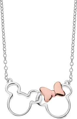 Zdjęcie produktu dla Disney NS00004TL-157.CS Naszyjnik wisiorek damski Myszka Minnie Mickey srebrny różowy