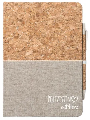 Produktbild von Huuraa Notizbuch A5 Polizistin mit Herz 80 Blatt inkl. Kugelschreiber Tagebuch Geschenkidee