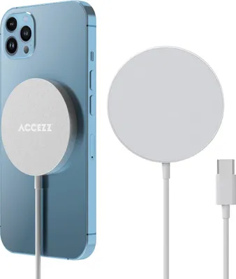 Productafbeelding van Accezz Wireless Charger USB-C - MagSafe en Qi2 Draadloze Oplader - 1 meter - Wit