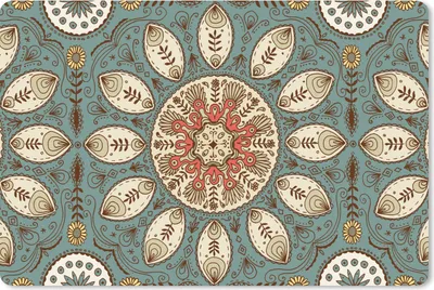 Produktbild von MuchoWow® Mauspad Mousepad Mandala - Retro - Bohème - Muster 27x18 cm - Mousepads - Maus Mat - Pad - Mausunterlage - Büroartikel - Desk Matten