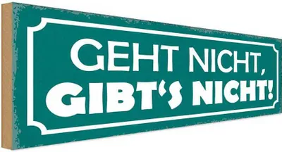 Produktbild von vianmo Holzschild 10x27 cm Geht nicht gibt`s Dekoration