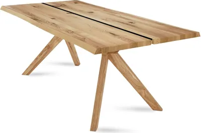 Produktbild von Esstisch Dannie 1 180x78x90 Esszimmertisch Massivholz Wildeiche