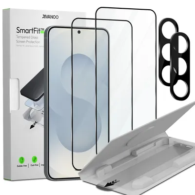 Produktbild von 2-Pack Samsung S25 Displayschutzfolie & 2-Pack Kameraschutz - Gehärtetes Glas | [Automatische Installation] - Blasenfrei