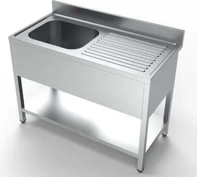 Produktbild von Combisteel Spültisch 1Becken links mit Grundboden aus Edelstahl 1200x600x850mm