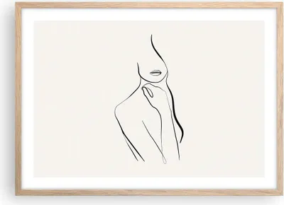 Produktbild von Gerahmtes Poster - Rahmen in heller Eiche - Frau Skizze Zeichnung - 70x50 cm - Wand Bild - Wanddeko - Wandbilder - Kunstposter - Wandposter - Bilderrahmen - Bilder - Kunstdruck - P2NAA70x50-5045